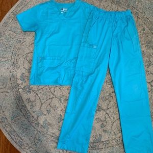 Wonder Works light blue scrubs